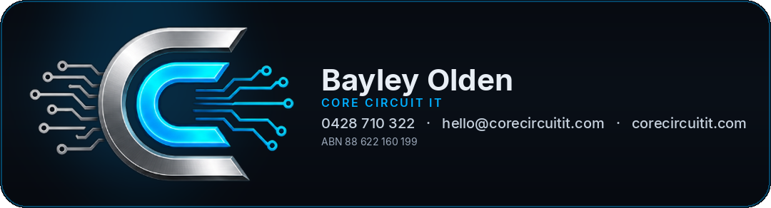 Bayley Olden, Core Circuit IT, 0428 710 322